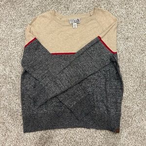 Oatmeal striped fall sweater (XS-TP)